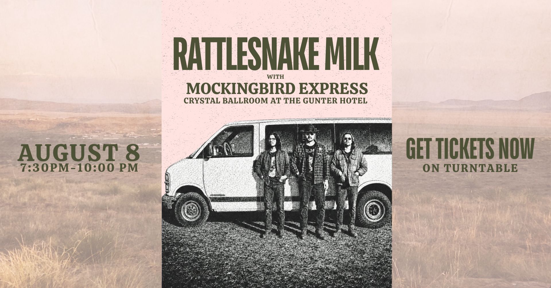 Rattlesnake Milk with Mockingbird Express at Crystal Ballroom at The Gunter Hotel
